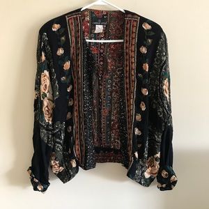 VINTAGE 90s Floral Boho Jacket Top
